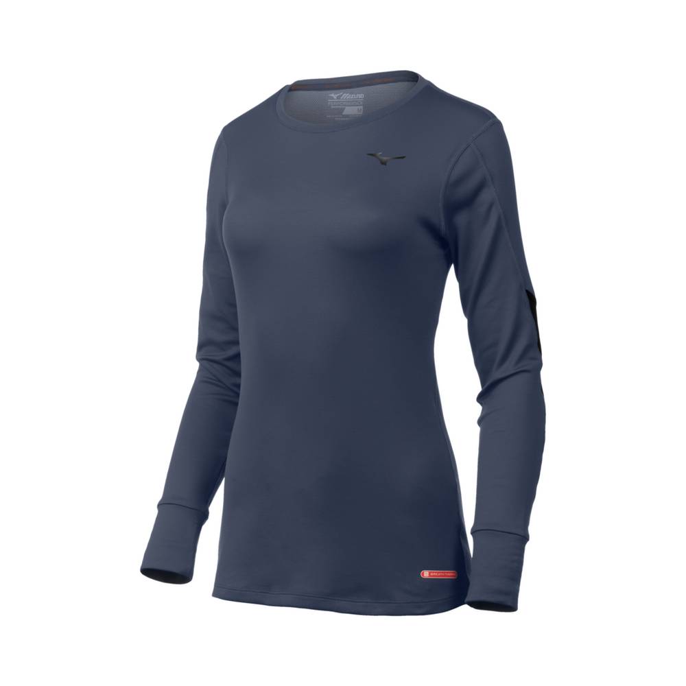 Mizuno Women's Breath Thermo® Long Sleeve Base Layer Indigo/Black (421933-TAH)